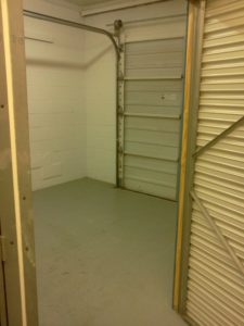 large storage unit with garage door