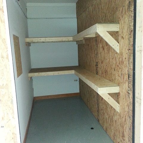 small unit with shelves