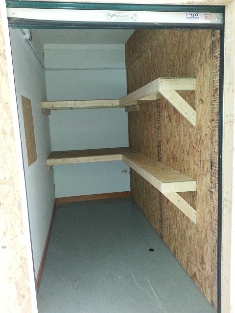 small unit with shelves